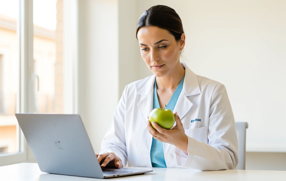 Nutricionista profesional en consulta
